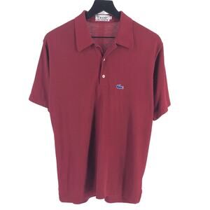 80s Izod Lacoste dark red polo shirt 1980s vintage